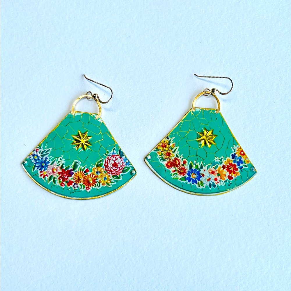 Vintage tin earrings